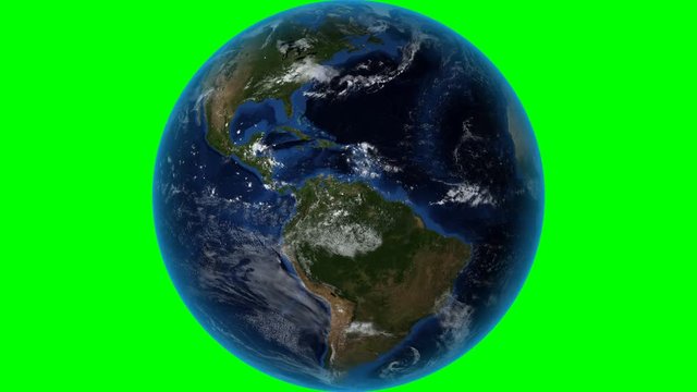 Panama. 3D Earth in space - zoom in on Panama outlined. Green screen background