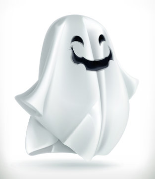 Ghost. Happy Halloween, 3d vector icon