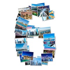 Naklejka premium Number made of new york photos