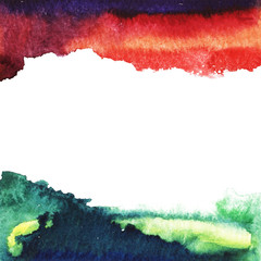 Bright painted watercolor texture. Hand drawn background with text place.