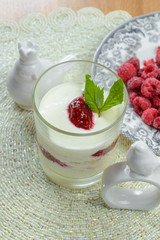 Raspberry cream dessert