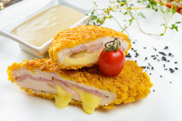 Chicken burger with cheese and Bacon