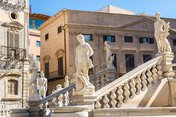 Naklejka premium Fountain in Palermo, Italy