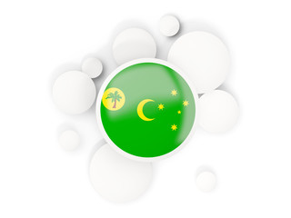 Round flag of cocos islands with circles pattern
