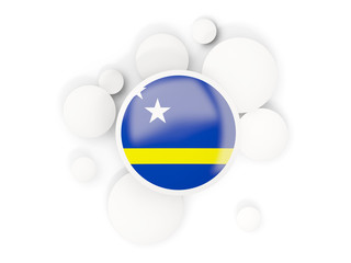 Round flag of curacao with circles pattern