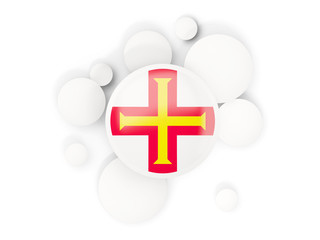 Round flag of guernsey with circles pattern