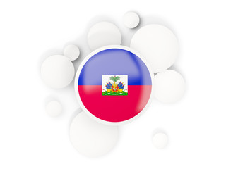 Obraz premium Round flag of haiti with circles pattern