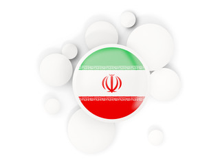 Round flag of iran with circles pattern