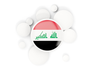 Round flag of iraq with circles pattern