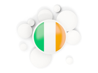Round flag of ireland with circles pattern