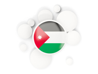 Round flag of jordan with circles pattern