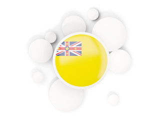 Round flag of niue with circles pattern