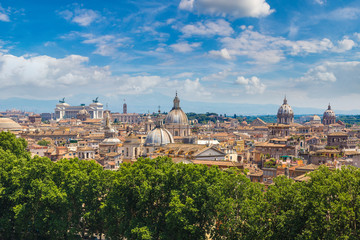 Fototapeta na wymiar Panoramic aerial view of Rome