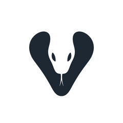 Cobra head, negative space, vector logo