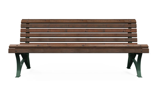 Wooden Park Bench Isolated