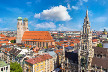Panoramic view of Munich, Germany - obrazy, fototapety, plakaty