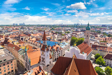 Panoramic view of Munich, Germany - obrazy, fototapety, plakaty