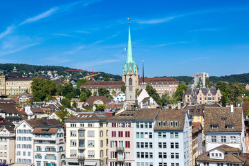 Naklejka premium Panoramic view of Zurich