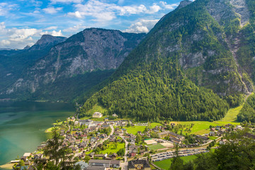Panoramic view of Hallstatt, Austria