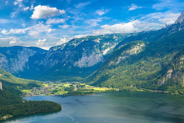 Naklejka na ściany i meble Alps and lake Hallstatt, Austria