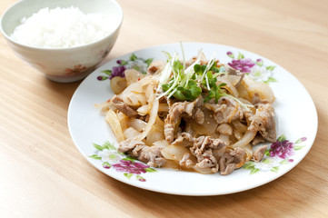 豚肉とたまねぎの炒め物