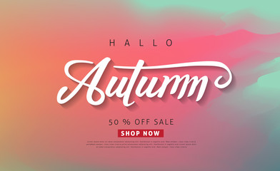Autumn calligraphy. Seasonal lettering.vector illustration