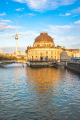 Fototapeta na wymiar Museum Island at sunset in Berlin city, Germany