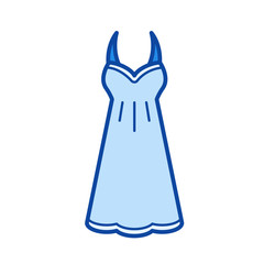 Sundress vector line icon isolated on white background. Sundress line icon for infographic, website or app. Blue icon designed on a grid system.