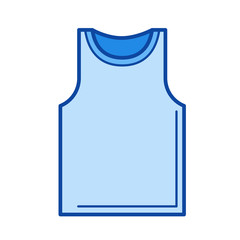 Tank top vector line icon isolated on white background. Tank top line icon for infographic, website or app. Blue icon designed on a grid system.