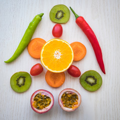 a selection of fresh vegetables for a heart healthy diet as recommended by doctors and medical professionals