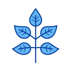 Plant growing vector line icon isolated on white background. Plant growing line icon for infographic, website or app. Blue icon designed on a grid system.