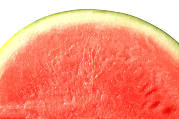 close up on seedless watermelon cut in half