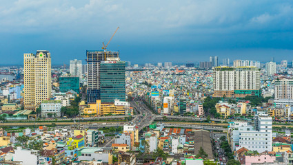 Vietnam cityscape from high view