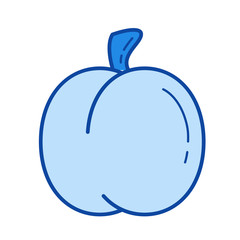 Fresh apricot vector line icon isolated on white background. Fresh apricot line icon for infographic, website or app. Blue icon designed on a grid system.