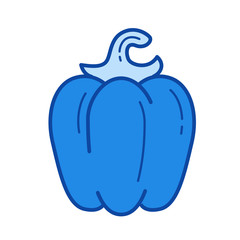 Sweet pepper vector line icon isolated on white background. Sweet pepper line icon for infographic, website or app. Blue icon designed on a grid system.
