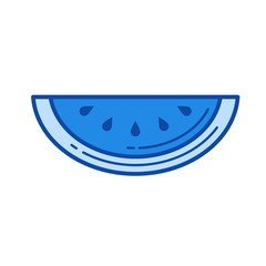 Watermelon vector line icon isolated on white background. Watermelon line icon for infographic, website or app. Blue icon designed on a grid system.
