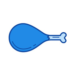 Turkey leg vector line icon isolated on white background. Turkey leg line icon for infographic, website or app. Blue icon designed on a grid system.