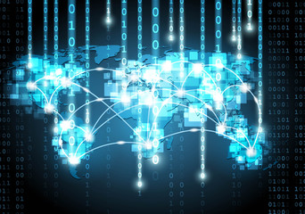 Global network with falling number Vector