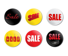 Set of SALE badges. Vector isolated sale signs.