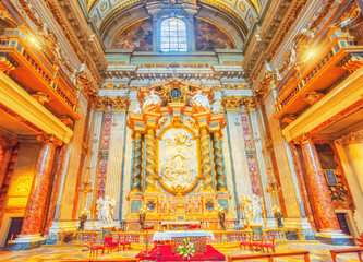 Obraz premium Inside the Church of St. Ignatius of Loyola at Campus Martius (Italian: Chiesa di Sant'Ignazio di Loyola in Campo Marzio. Italy.