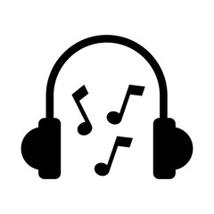 earphones device with music notes vector illustration design