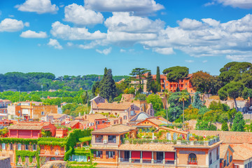 View from the Roman Forum and Palatine Hill(Collina del Palatino ) on top of Rome.