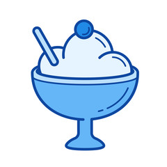 Ice cream vector line icon isolated on white background. Ice cream line icon for infographic, website or app. Blue icon designed on a grid system.