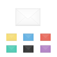 Vector set of isolated closed colored white envelopes