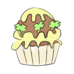 Hand drawn cupcake