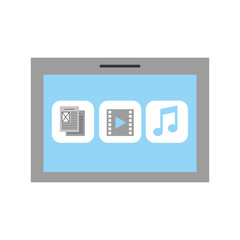 Fototapeta premium tablet device with files vector illustration design