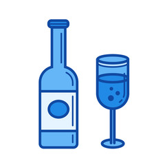 Sparkle wine vector line icon isolated on white background. Sparkle wine line icon for infographic, website or app. Blue icon designed on a grid system.