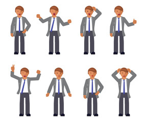 Set of man expression.