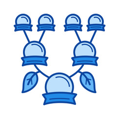 Family tree vector line icon isolated on white background. Family tree line icon for infographic, website or app. Blue icon designed on a grid system.