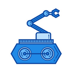Manipulator vector line icon isolated on white background. Manipulator line icon for infographic, website or app. Blue icon designed on a grid system.
